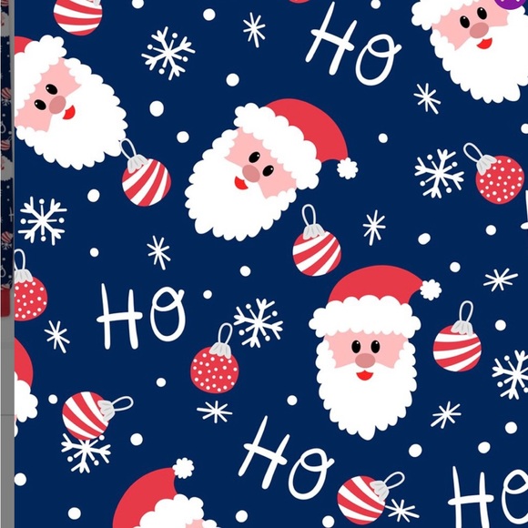 NEW Holiday Navy Stripe 'Ho Ho Ho' Santa Pajama Set Size 4 Girl Winter Christmas - Picture 2 of 3